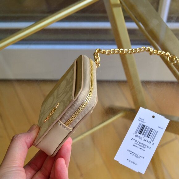 Coach CBL78 Zip Card Case In Sketch Signature Canvas - Picture 8 of 9